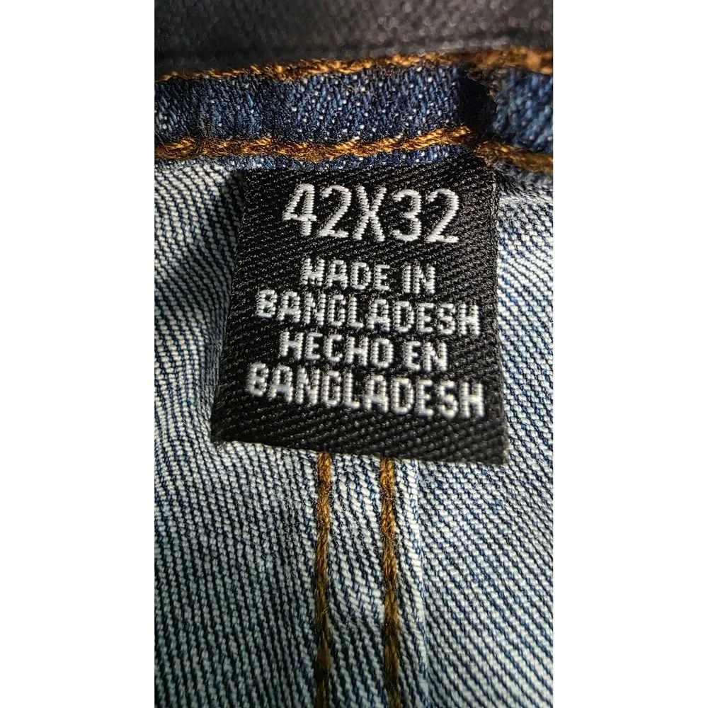 Kenneth Cole New York Mens Regular Fit Jeans Blue Denim 42x32 Medium Wash